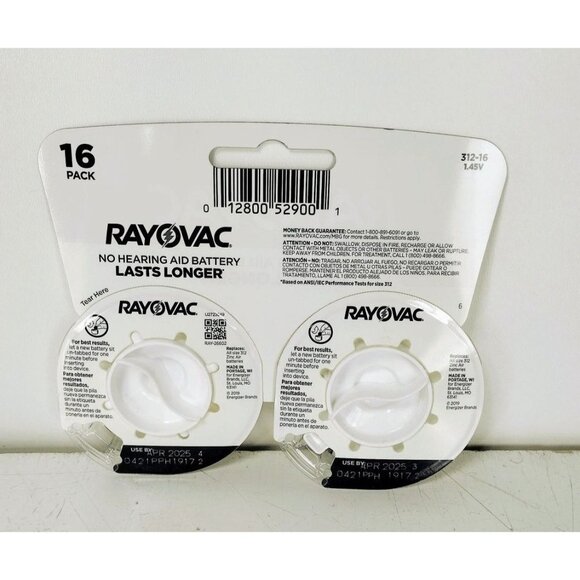 Rayovac Size 312 Advanced Hearing Aid Device Batteries 16 Count - Picture 3 of 4